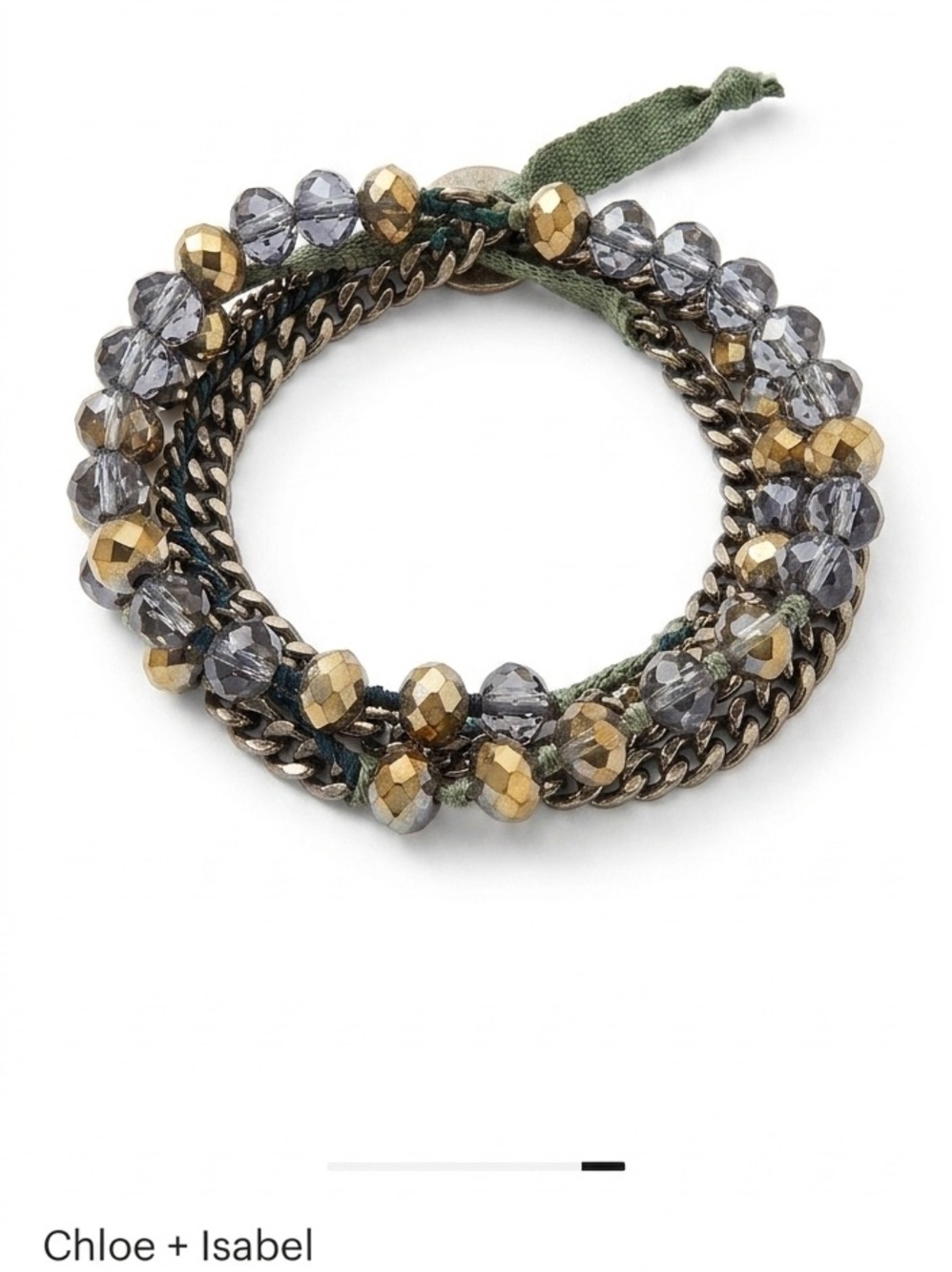 Chloe + Isabel Faceted Smoke and Gold Wrap Bracelet